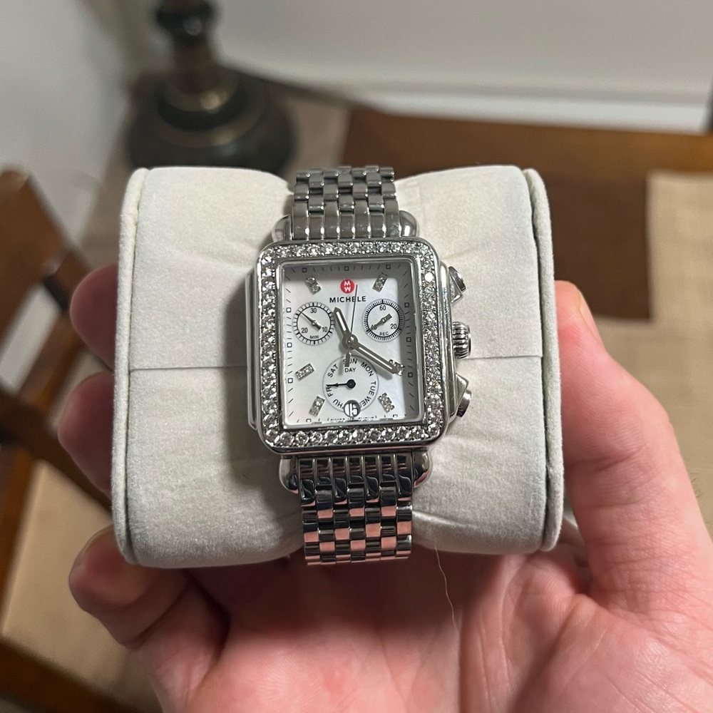 Michele deco day diamond female watch